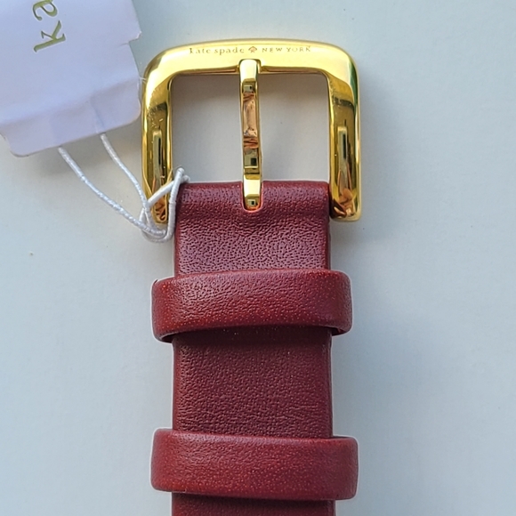 KATE SPADE Metro Wine & Dine Leather Burgundy Gold Watch - Picture 8 of 12